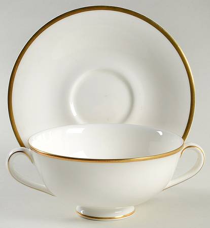 Alice (Classic Shape) Footed Cream Soup Bowl & Cup Saucer Set