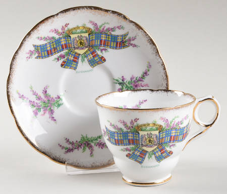 Tartan Series Footed Cup & Saucer Set