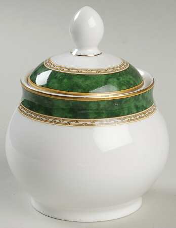 Green Marble Sugar Bowl & Lid