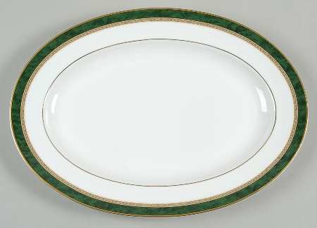 Green Marble 14" Oval Serving Platter
