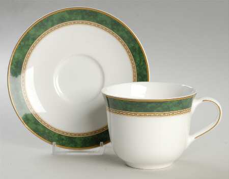 Green Marble Flat Cup & Saucer Set