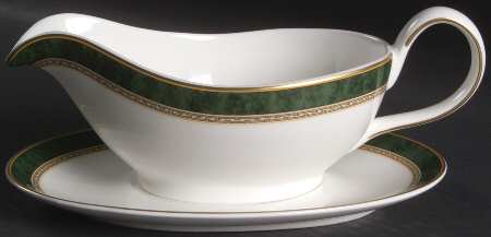 Green Marble Gravy Boat & Underplate