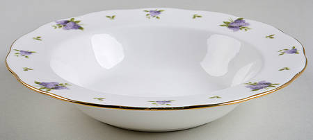 Lilac Lane (Gold Trim) Rim Soup Bowl