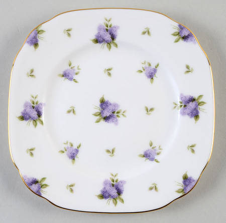 Lilac Lane (Gold Trim) Square Bread & Butter Plate