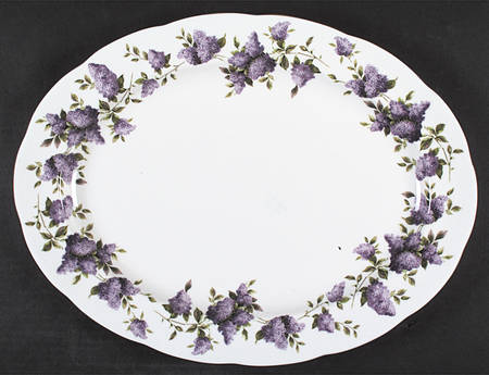 Lilac Lane (Gold Trim) 16" Oval Serving Platter
