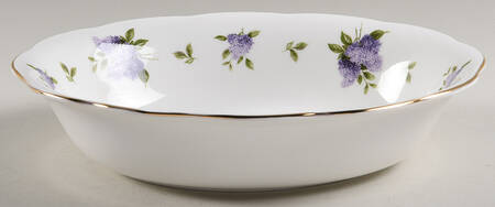 Lilac Lane (Gold Trim) 9" Oval Vegetable Bowl