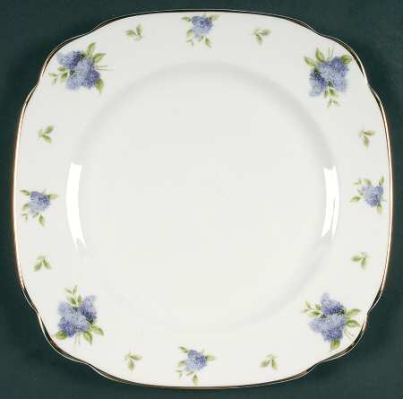 Lilac Lane (Gold Trim) Square Dinner Plate