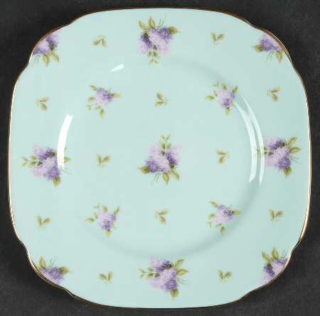 Lilac Lane (Gold Trim) Square Accent Bread & Butter Plate