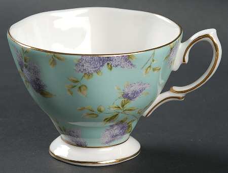 Lilac Lane (Gold Trim) Accent Footed Cup & Saucer Set