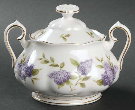 Lilac Lane (Gold Trim) Sugar Bowl & Lid