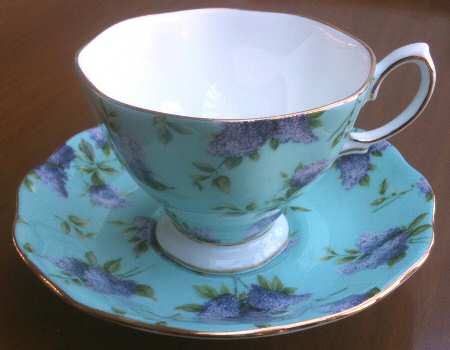 Lilac Lane (Gold Trim) Accent Footed Cup & Saucer Set