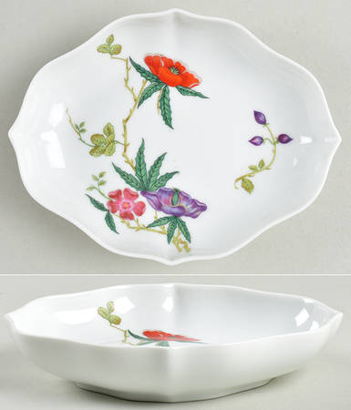Mioraflor (Menton) Oval Tray, 6" Meissen Cup