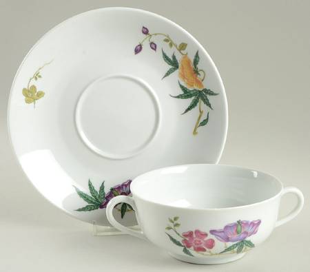 Mioraflor (Menton) Footed Cream Soup Bowl & Saucer Set