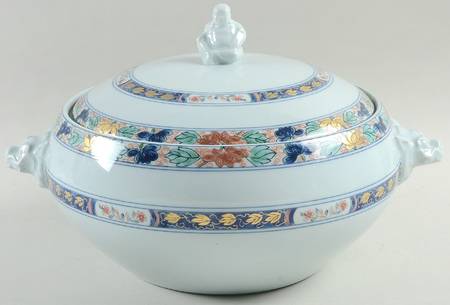 Koutani (Celadon Backgorund) Tureen &  Lid