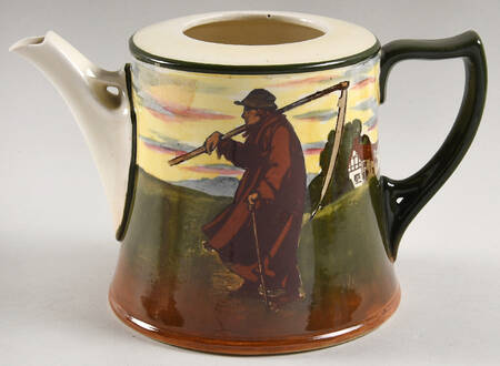 Farmworkers Silhouette Small Teapot No Lid