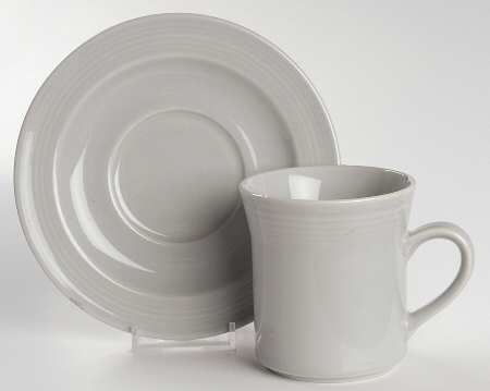 Color Your Table Gray Flat Cup & Saucer Set
