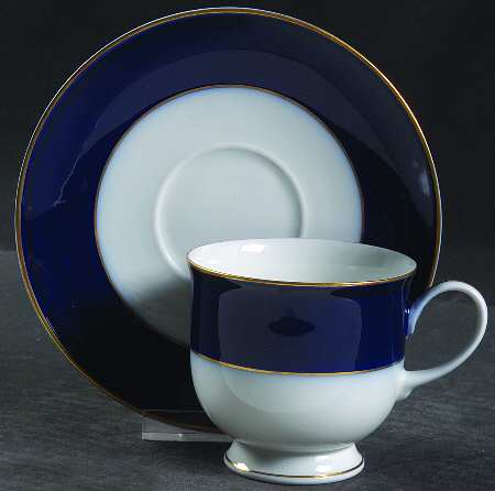 Regency Cobalt Footed Cup & Saucer Set