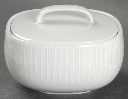 Moon White On White Sugar Bowl & Lid