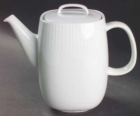 Moon White On White Coffee Pot & Lid