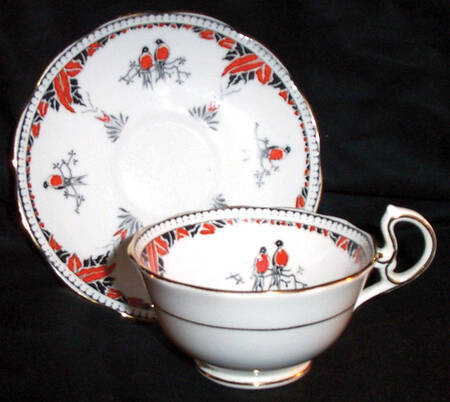 Lovebirds Footed Cup & Saucer Set