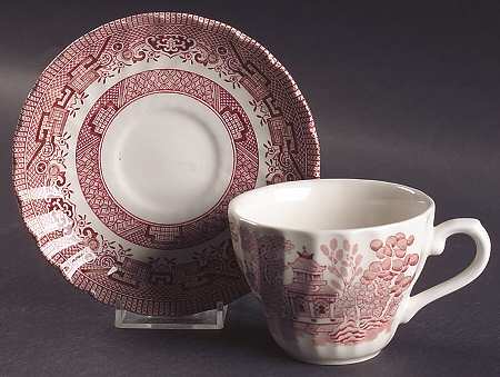 Willow Rosa Flat Cup & Saucer Set