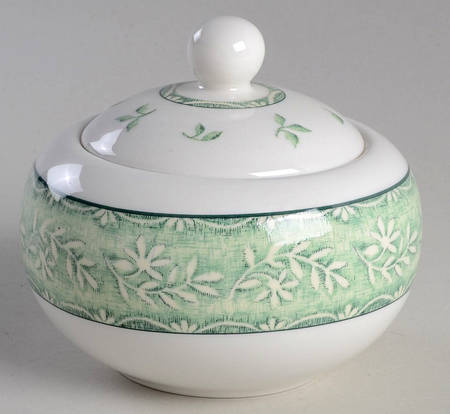 Linen Leaf Sugar Bowl & Lid