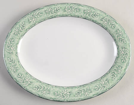 Linen Leaf 13" Oval Serving Platter