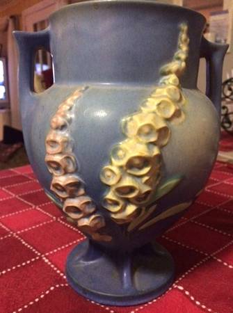 Foxglove Blue 8" Handled Vase