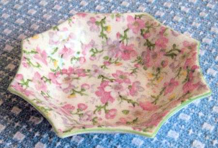 May Medley (Green Trim) Nut Dish
