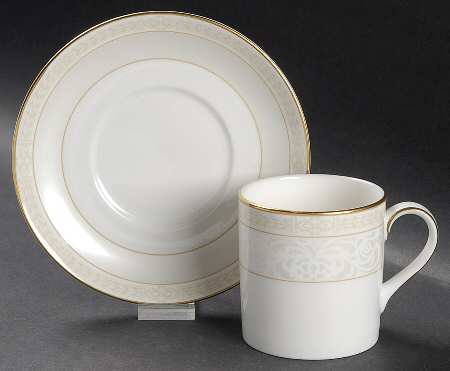 Gardenia Flat Demitasse Cup & Saucer Set