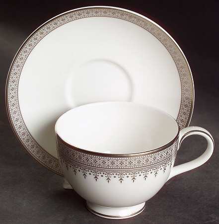 Piper Platinum Footed Cup & Saucer Set
