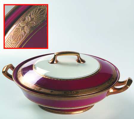 Diana Maroon Round Covered Vegetable