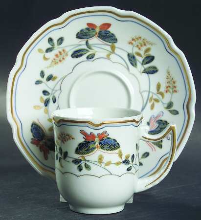 Papillons Flat Demitasse Cup & Saucer Set