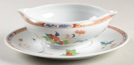 Hokusai Gravy Boat with Attached Underplate
