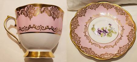Violet Footed Cup & Saucer Set