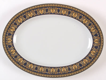 Medusa Blue 13" Oval Serving Platter