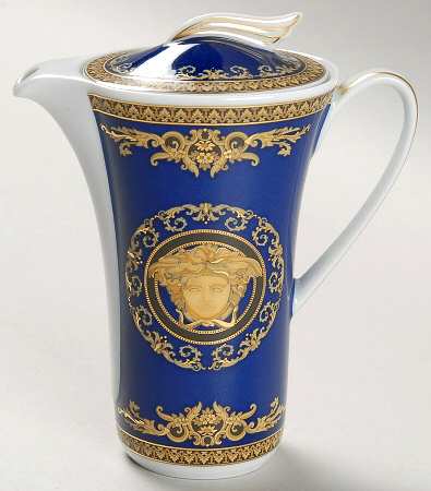 Medusa Blue Mini Coffee Pot & Lid