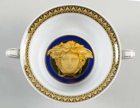 Medusa Blue Flat Cream Soup Bowl