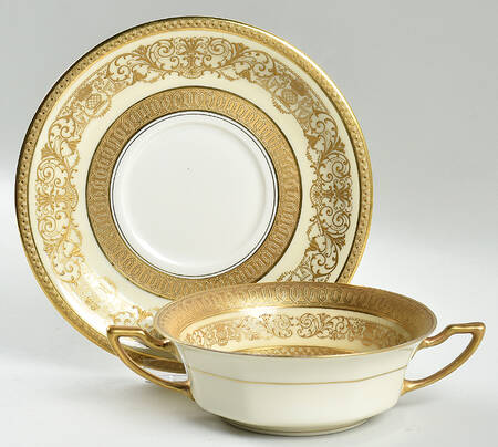 F8393 Flat Cream Soup Bowl & Saucer Set