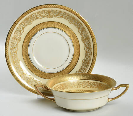 F8393 Flat Cream Soup Bowl & Saucer Set