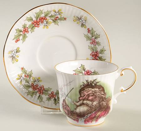 Old St. Nicholas (Scalloped, Ribbed) Footed Cup & Saucer Set