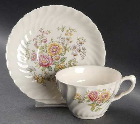 Princess Pat (No Trim) Flat Cup & Saucer Set