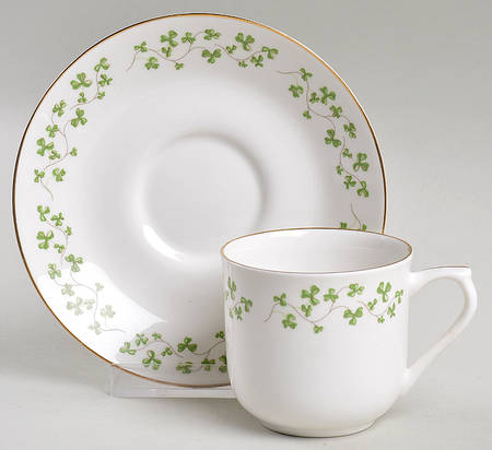 Shamrock Flat Demitasse Cup & Saucer Set