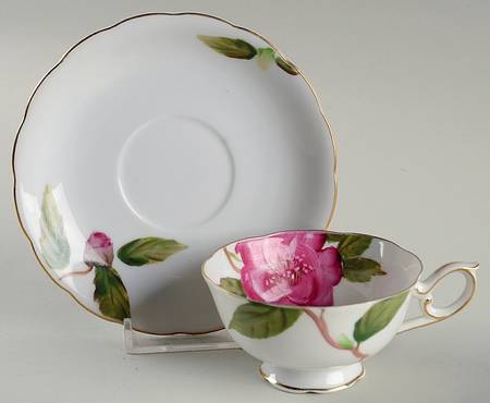 Camellia Gigantea (Scalloped) Footed Demitasse Cup & Saucer Set