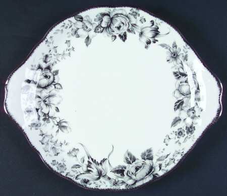 Paradise Black Handled Cake Plate