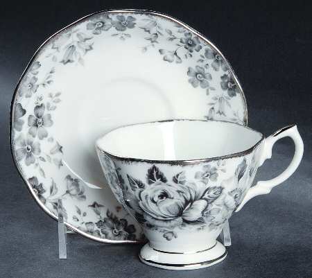 Paradise Black Footed Cup & Saucer Set