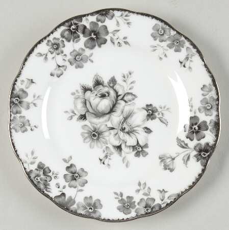 Paradise Black Bread & Butter Plate by Royal Albert