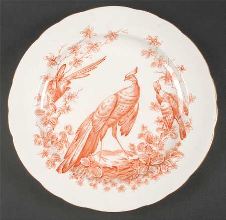 Chelsea Bird Rust Orange 12" Chop Plate (Round Platter)