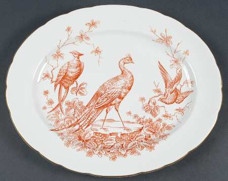 Chelsea Bird Rust Orange 11" Oval Serving Platter