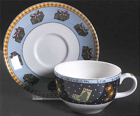 Christmas Coffee Cappuccino Cup & Saucer Set